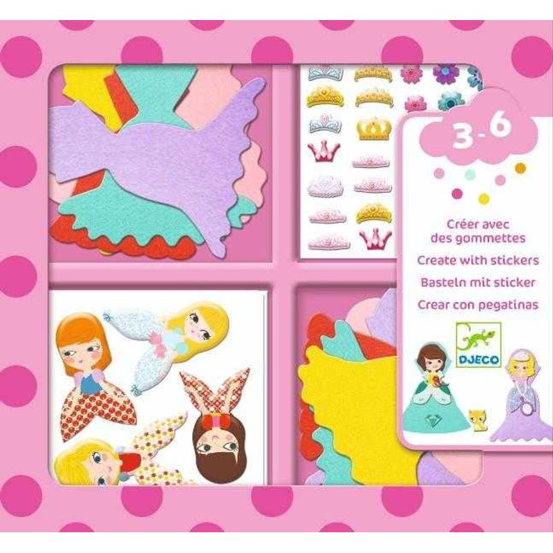 Jucarii, Copii si Bebe - Jucarii si jocuri - Jucarii & jocuri educative - Seturi de artizanat - Colaje cu fetru Iubesc printesele, Djeco - Infinity.ro