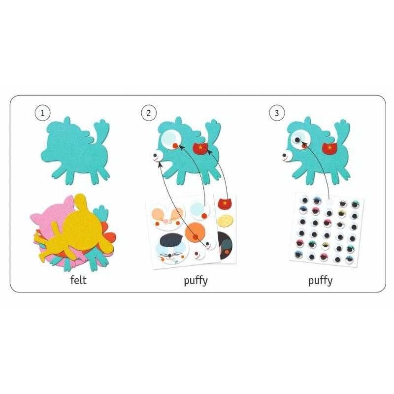 Jucarii, Copii si Bebe - Jucarii si jocuri - Jucarii & jocuri educative - Seturi de artizanat - Colaje cu fetru Iubesc animalele, Djeco - Infinity.ro