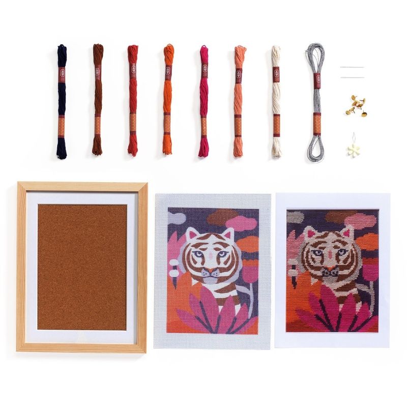Jucarii, Copii si Bebe - Jucarii si jocuri - Jucarii & jocuri educative - Seturi de artizanat - Atelier creativ 64 pentru adulti Goblen si broderie, Djeco - Infinity.ro
