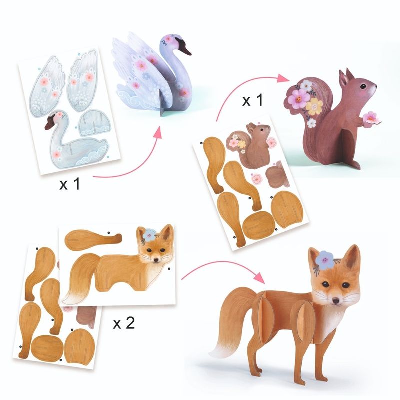 Jucarii, Copii si Bebe - Jucarii si jocuri - Jucarii & jocuri educative - Seturi de artizanat - Atelier creativ Animalute dragalase, Djeco - Infinity.ro