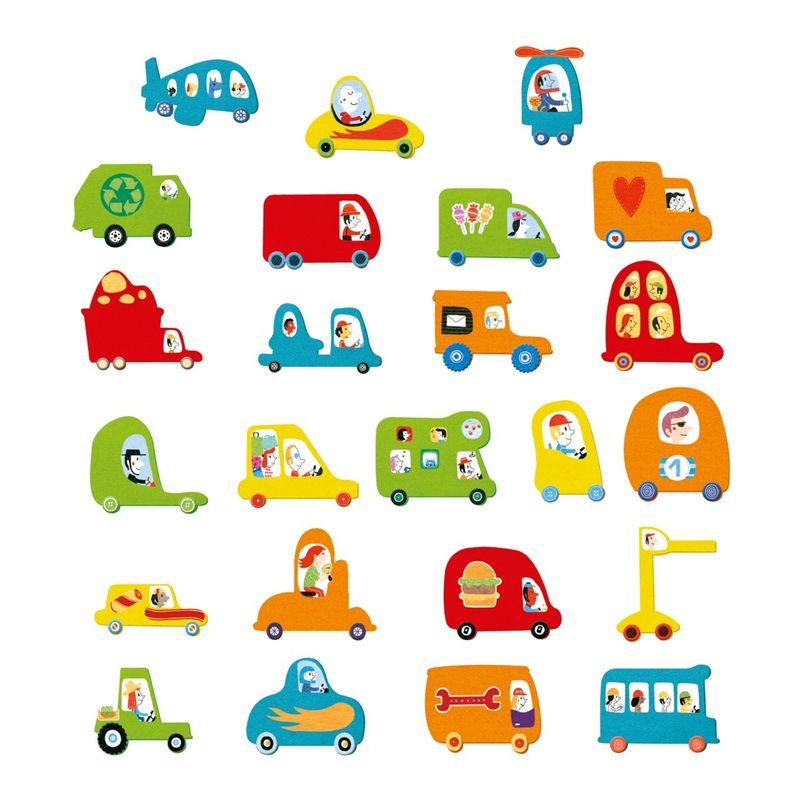 Jucarii, Copii si Bebe - Jucarii si jocuri - Jucarii & jocuri educative - Seturi de artizanat - Colaje cu fetru Iubesc masinile, Djeco - Infinity.ro