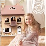 Jucarii, Copii si Bebe - Jucarii si jocuri - Papusi si accesorii - Casute de papusi si mobilier - Casa de papusi din lemn cu accesorii, Speedy Monkey - Infinity.ro
