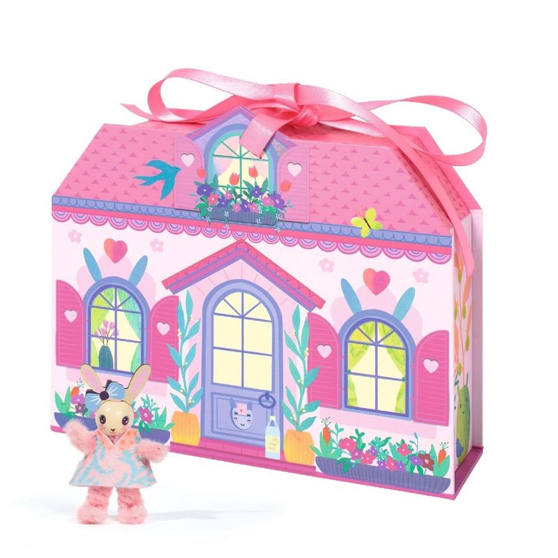 Jucarii, Copii si Bebe - Jucarii si jocuri - Jucarii & jocuri educative - Seturi de artizanat - Casuta miniaturala de asamblat si colorat Rosie, Djeco - Infinity.ro