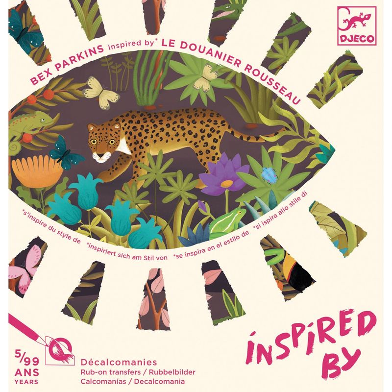 Jucarii, Copii si Bebe - Jucarii si jocuri - Jucarii & jocuri educative - Seturi de artizanat - Atelier de transfer Arta naiva Inspired by Le Douanier Rousseau, Djeco - Infinity.ro
