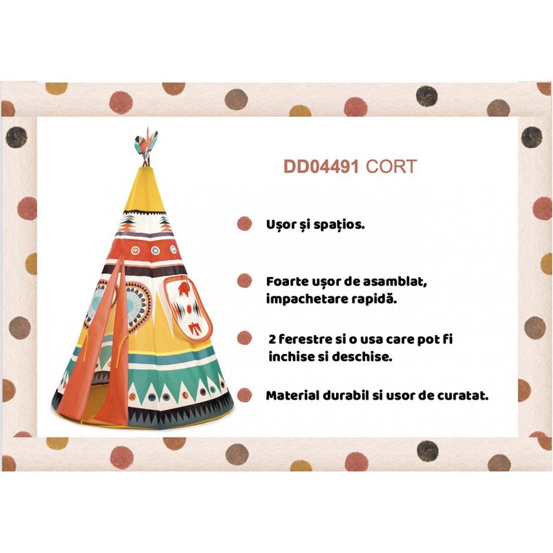 Jucarii, Copii si Bebe - Jucarii si jocuri - Jucarii de exterior - Casute si corturi copii - Cort Teepee, Djeco - Infinity.ro