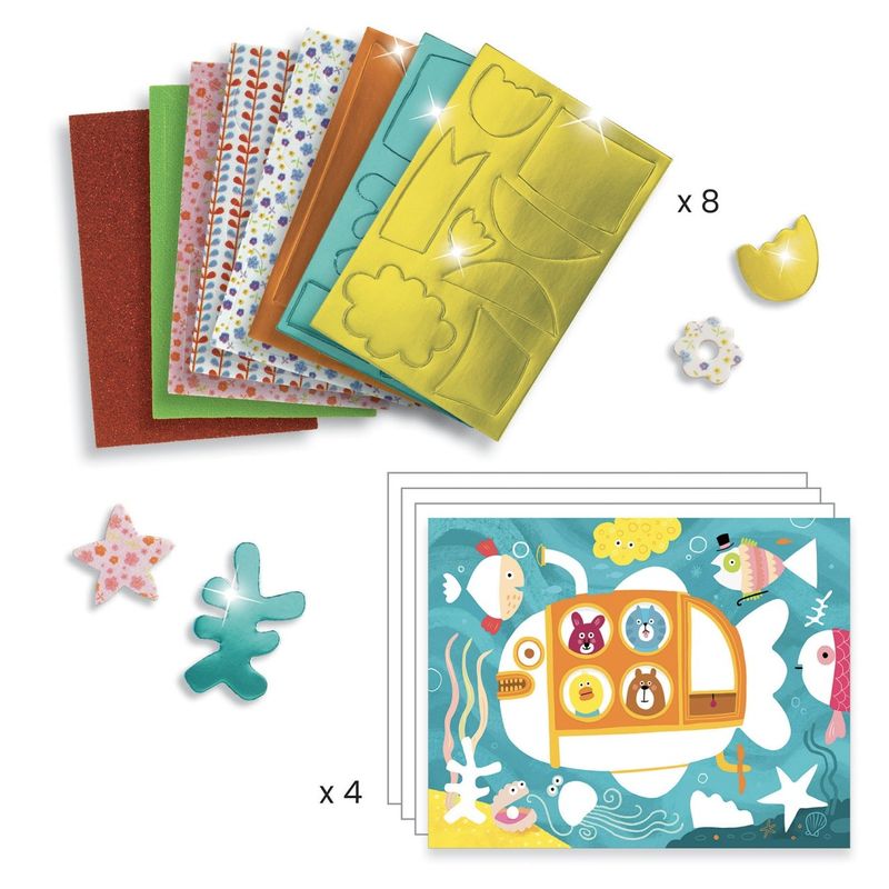 Jucarii, Copii si Bebe - Jucarii si jocuri - Jucarii & jocuri educative - Seturi de artizanat - Atelier creativ Colaj cu spuma autoadeziva, Djeco - Infinity.ro