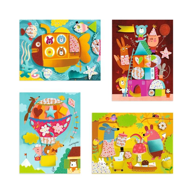 Jucarii, Copii si Bebe - Jucarii si jocuri - Jucarii & jocuri educative - Seturi de artizanat - Atelier creativ Colaj cu spuma autoadeziva, Djeco - Infinity.ro