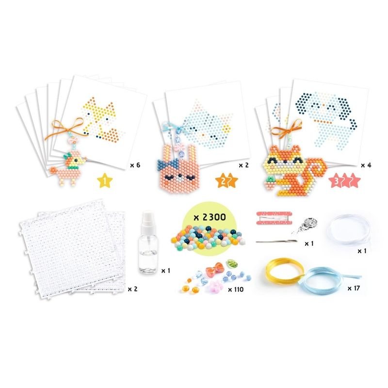 Jucarii, Copii si Bebe - Jucarii si jocuri - Jucarii & jocuri educative - Seturi de artizanat - Atelier creativ cu margele Animalute norocoase, Djeco - Infinity.ro