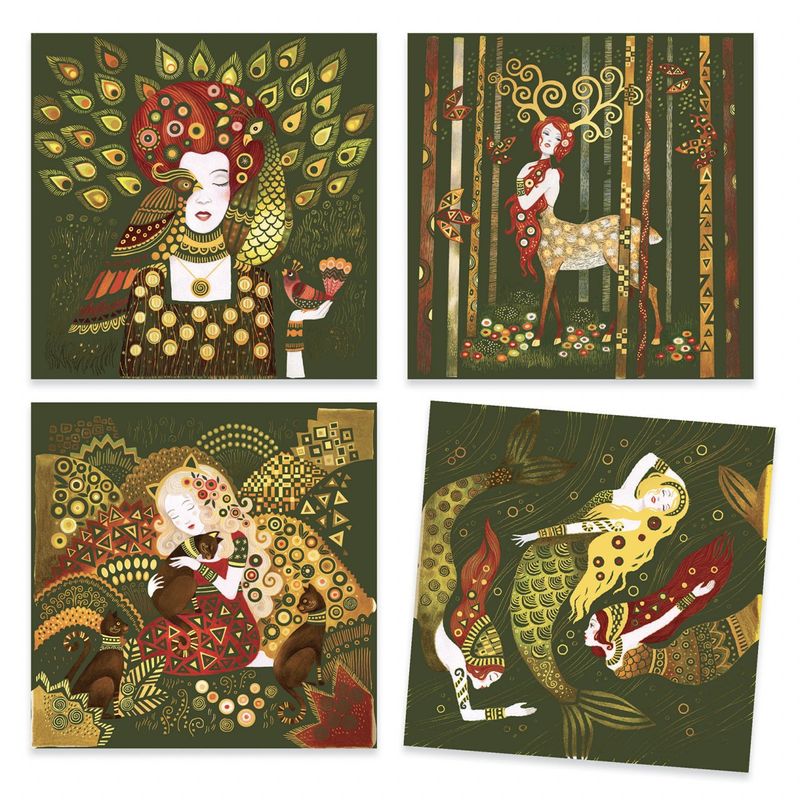Jucarii, Copii si Bebe - Jucarii si jocuri - Jucarii & jocuri educative - Seturi de artizanat - Atelier de razuit Art Nouveau Inspired by Gustave Klimt, Djeco - Infinity.ro