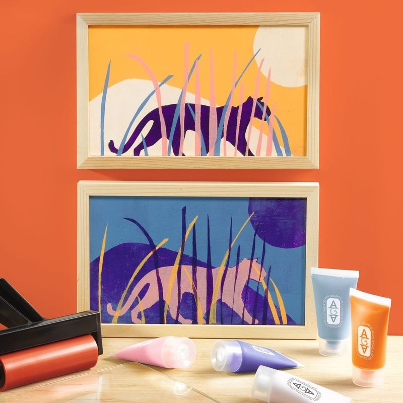 Jucarii, Copii si Bebe - Jucarii si jocuri - Jucarii & jocuri educative - Seturi de artizanat - Atelier creativ 47 pentru adulti Imprimare pe gel, Djeco - Infinity.ro