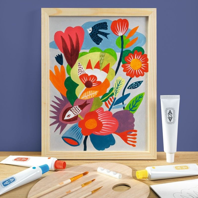 Jucarii, Copii si Bebe - Jucarii si jocuri - Jucarii & jocuri educative - Seturi de artizanat - Atelier creativ 23 pentru adulti Pictura Flori, Djeco - Infinity.ro
