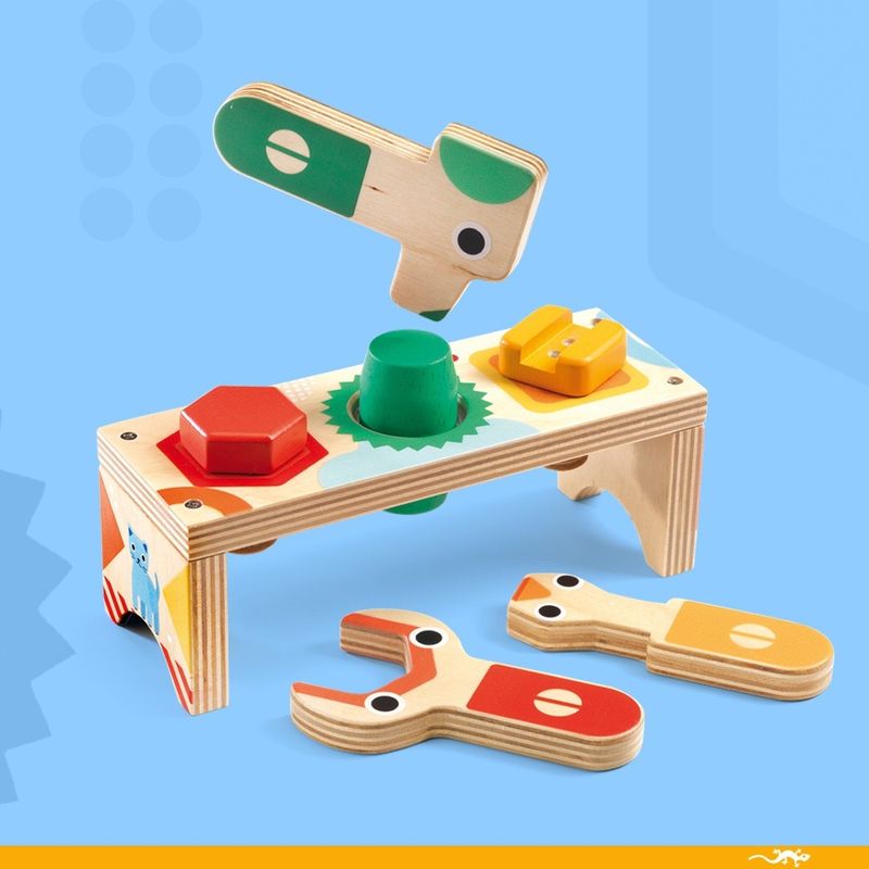 Jucarii, Copii si Bebe - Jucarii si jocuri - Jucarii & jocuri educative - Jucarii interactive - Banc de lucru din lemn Bricolou, Djeco - Infinity.ro