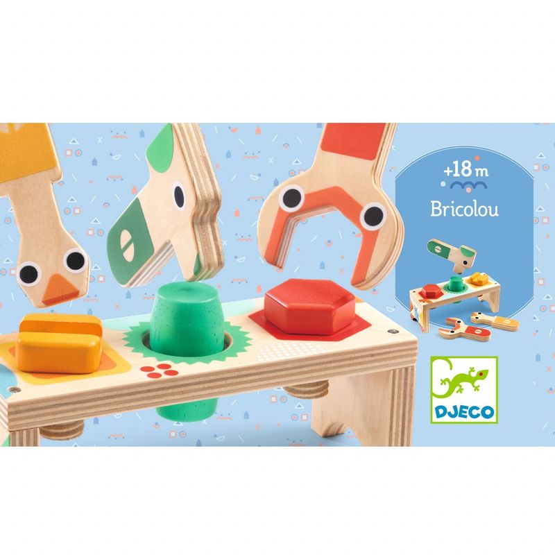 Jucarii, Copii si Bebe - Jucarii si jocuri - Jucarii & jocuri educative - Jucarii interactive - Banc de lucru din lemn Bricolou, Djeco - Infinity.ro