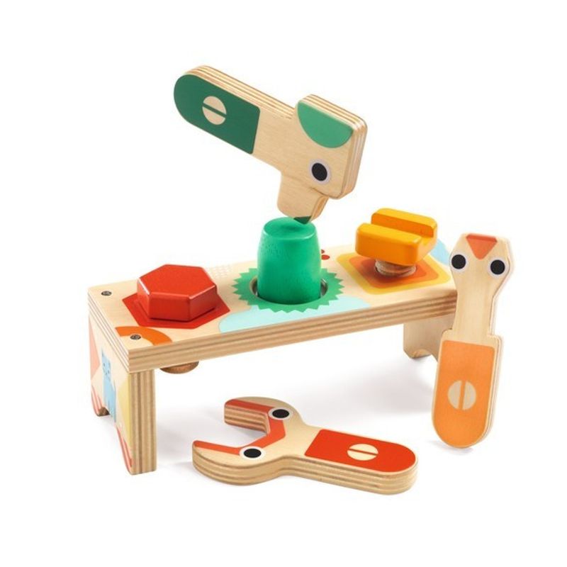Jucarii, Copii si Bebe - Jucarii si jocuri - Jucarii & jocuri educative - Jucarii interactive - Banc de lucru din lemn Bricolou, Djeco - Infinity.ro