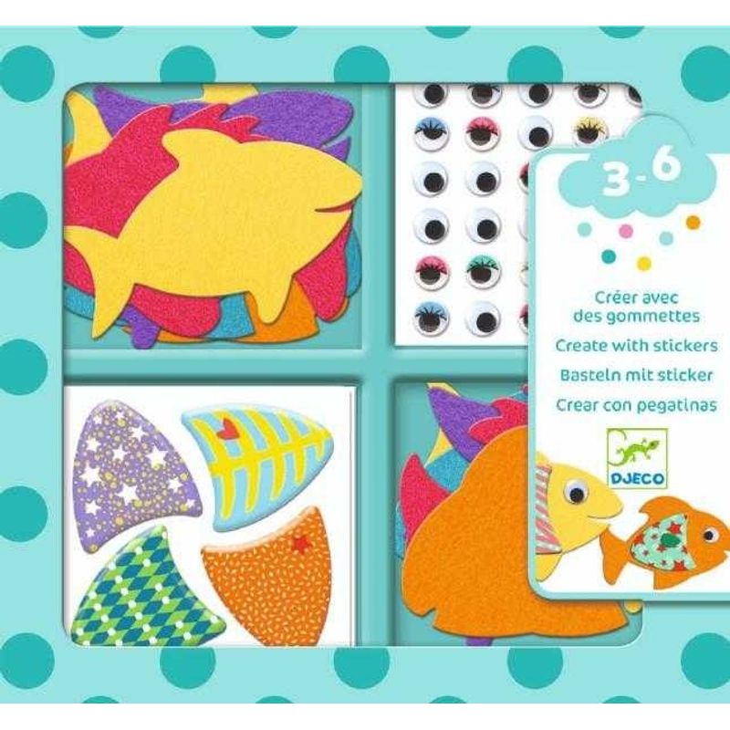 Jucarii, Copii si Bebe - Jucarii si jocuri - Jucarii & jocuri educative - Seturi de artizanat - Colaje cu fetru Iubesc pestii, Djeco - Infinity.ro
