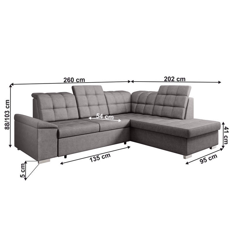 Casa si Gradina - Mobilier - Canapele si coltare - Canapele - Canapea extensibila, gri-maroniu, dreapta, OREO ROH - Infinity.ro