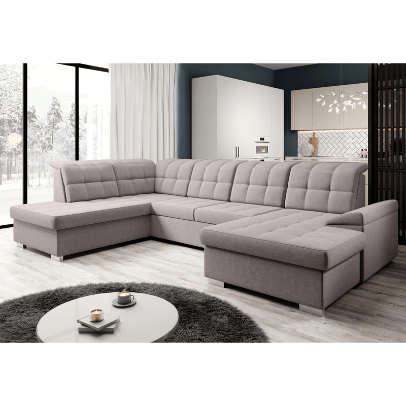 Casa si Gradina - Mobilier - Canapele si coltare - Canapele - Canapea extensibila, gri-bej Taupe, stanga, OREO U - Infinity.ro