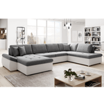 Casa si Gradina - Mobilier - Canapele si coltare - Canapele - Canapea extensibila, alb/gri, dreapta, MATAR U - Infinity.ro