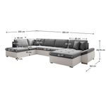 Casa si Gradina - Mobilier - Canapele si coltare - Canapele - Canapea extensibila, alb/gri, stanga, MATAR U - Infinity.ro