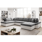 Casa si Gradina - Mobilier - Canapele si coltare - Canapele - Canapea extensibila, alb/gri, stanga, MATAR U - Infinity.ro