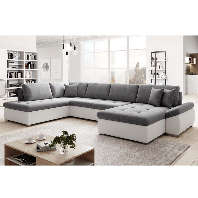 Casa si Gradina - Mobilier - Canapele si coltare - Canapele - Canapea extensibila, alb/gri, stanga, MATAR U - Infinity.ro