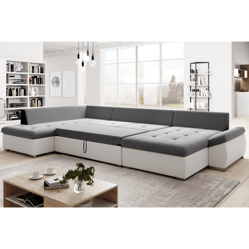 Casa si Gradina - Mobilier - Canapele si coltare - Canapele - Canapea extensibila, alb/gri, stanga, MATAR U - Infinity.ro