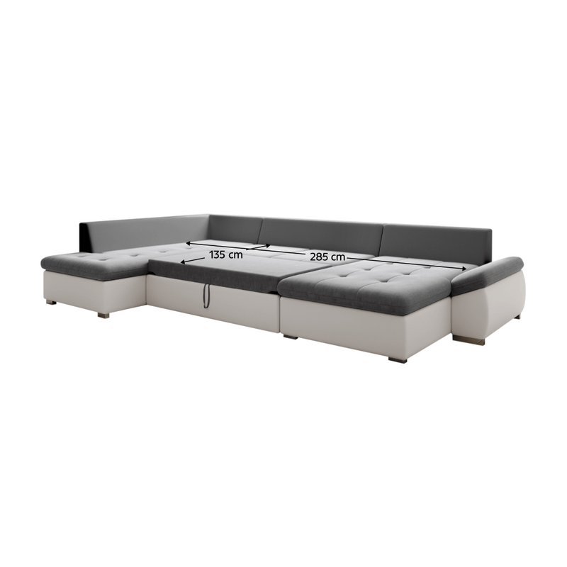Casa si Gradina - Mobilier - Canapele si coltare - Canapele - Canapea extensibila, alb/gri, stanga, MATAR U - Infinity.ro