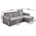 Casa si Gradina - Mobilier - Canapele si coltare - Canapele - Canapea extensibila, gri deschis, ALECHANDRO B ROH - Infinity.ro