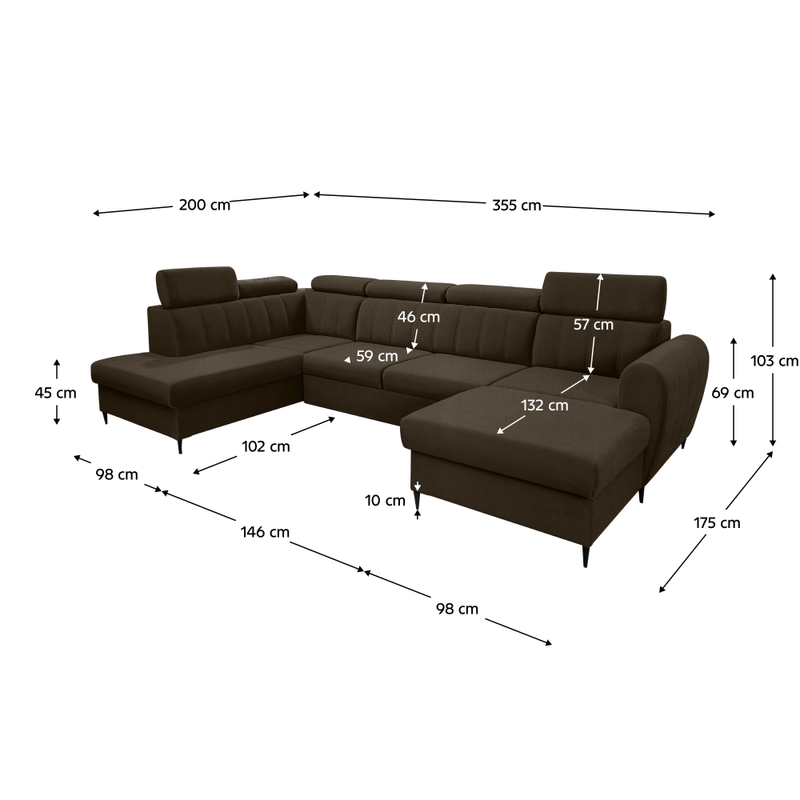 Casa si Gradina - Mobilier - Canapele si coltare - Canapele - Canapea extensibila, maro, dreapta, KORIO U - Infinity.ro