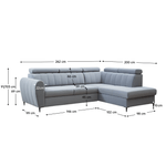 Casa si Gradina - Mobilier - Canapele si coltare - Canapele - Canapea extensibila, gri deschis, dreapta, KORIO L - Infinity.ro
