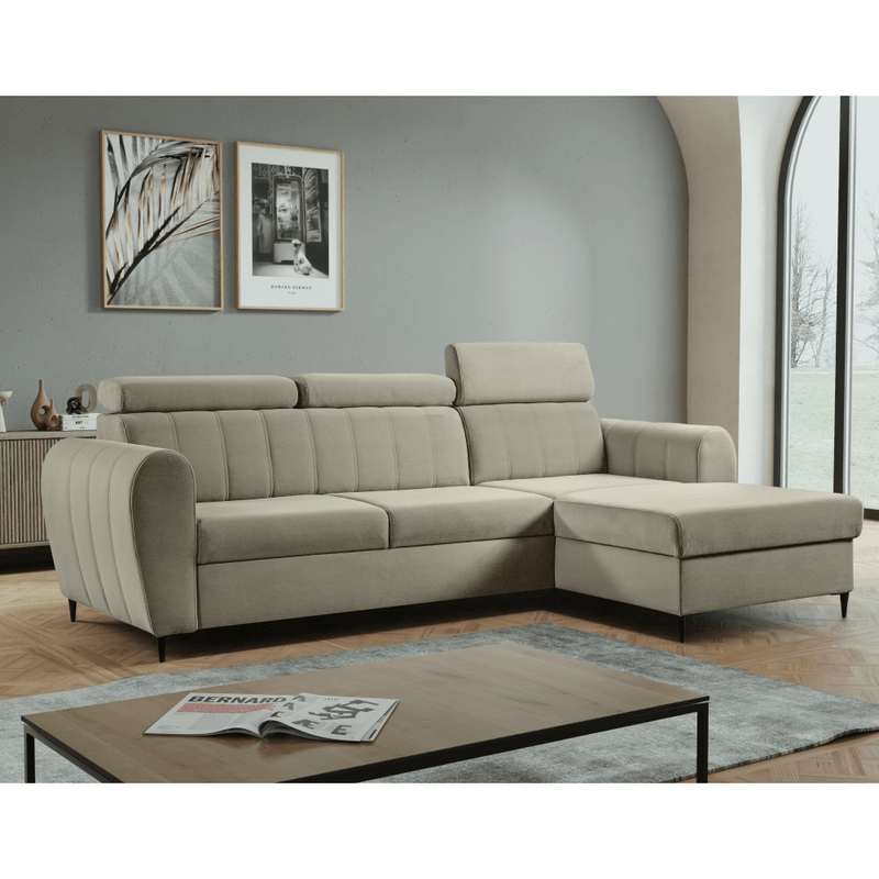 Casa si Gradina - Mobilier - Canapele si coltare - Canapele - Canapea extensibila, bej, dreapta, KORIO - Infinity.ro