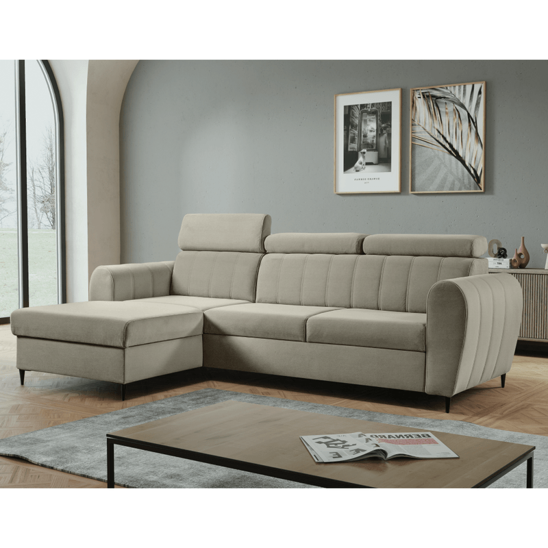 Casa si Gradina - Mobilier - Canapele si coltare - Canapele - Canapea extensibila, bej, stanga, KORIO - Infinity.ro