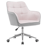 Casa si Gradina - Mobilier - Scaune si fotolii - Scaune - Scaun de birou, tesatura de catifea roz/gri, FELTON NEW - Infinity.ro