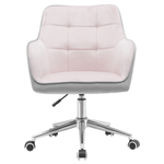 Casa si Gradina - Mobilier - Scaune si fotolii - Scaune - Scaun de birou, tesatura de catifea roz/gri, FELTON NEW - Infinity.ro