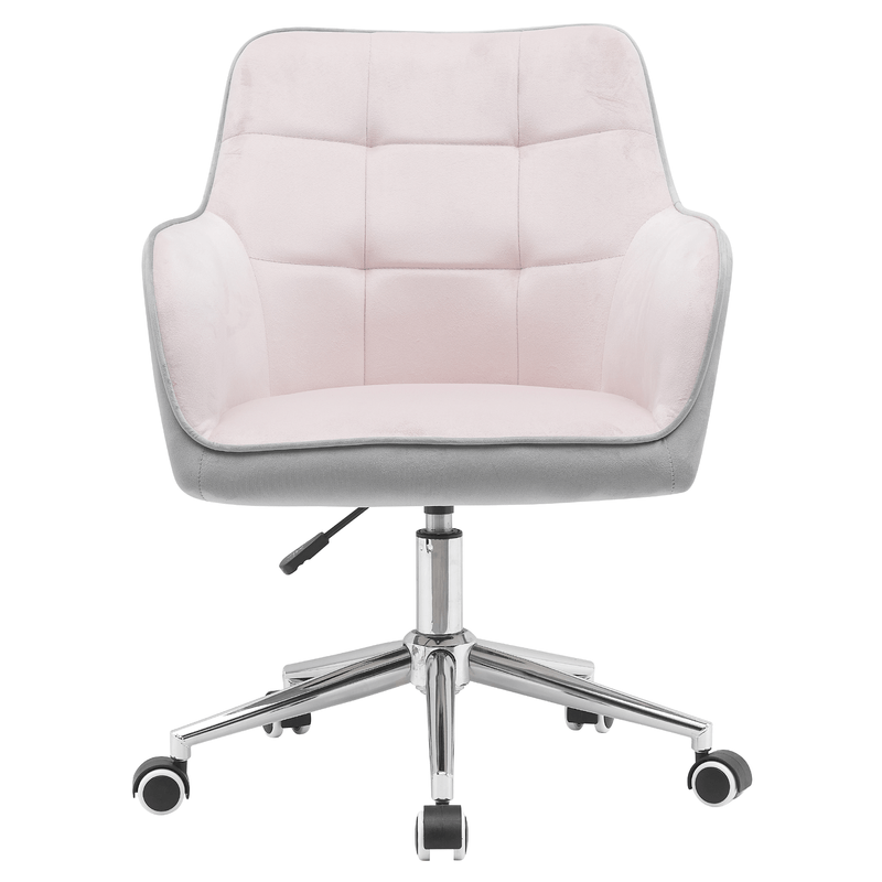Casa si Gradina - Mobilier - Scaune si fotolii - Scaune - Scaun de birou, tesatura de catifea roz/gri, FELTON NEW - Infinity.ro