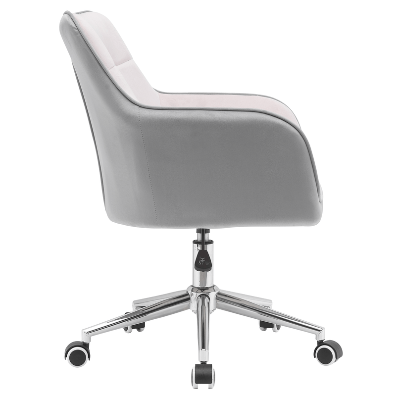Casa si Gradina - Mobilier - Scaune si fotolii - Scaune - Scaun de birou, tesatura de catifea roz/gri, FELTON NEW - Infinity.ro