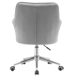 Casa si Gradina - Mobilier - Scaune si fotolii - Scaune - Scaun de birou, tesatura de catifea roz/gri, FELTON NEW - Infinity.ro