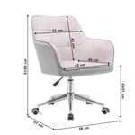 Casa si Gradina - Mobilier - Scaune si fotolii - Scaune - Scaun de birou, tesatura de catifea roz/gri, FELTON NEW - Infinity.ro