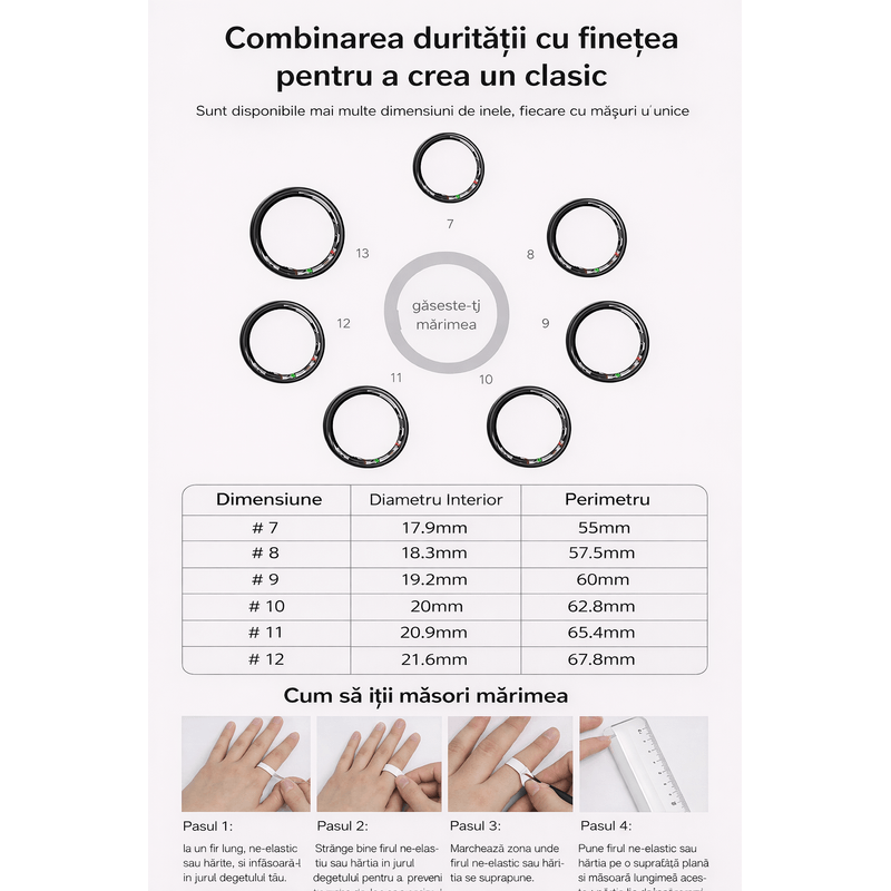Laptop, Telefoane si Tablete - Wearables si gadgeturi - Gadgeturi - Accesorii SMART - Inel Inteligent Smart Ring GBV LOGIC R08 , Monitorizare Somn, Ritm Cardiac, SpO2, Fitness Tracker,Autonomie 5 Zile - Infinity.ro