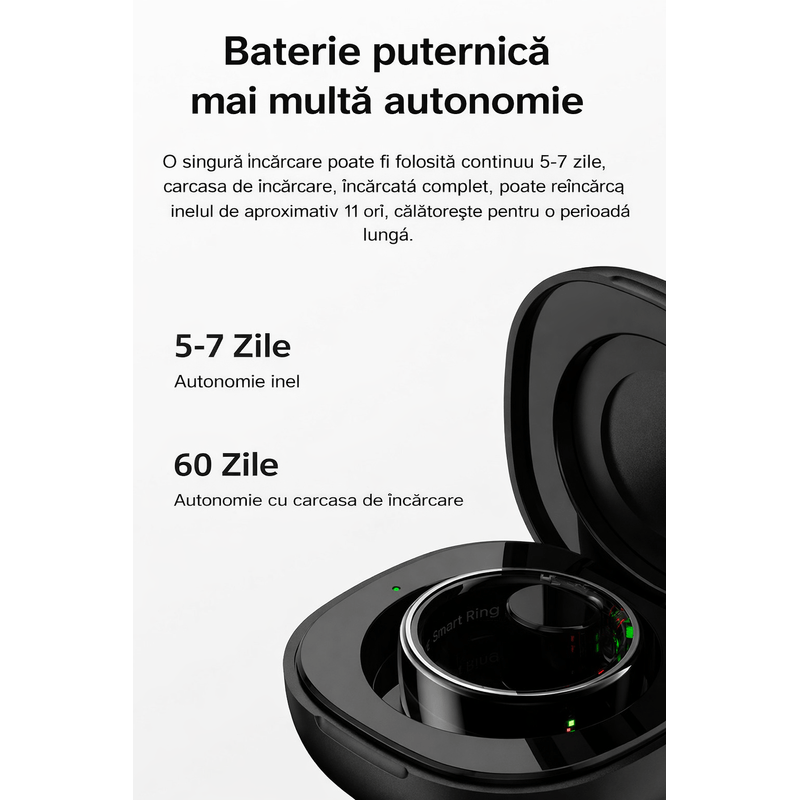 Laptop, Telefoane si Tablete - Wearables si gadgeturi - Gadgeturi - Accesorii SMART - Inel Inteligent Smart Ring GBV LOGIC R08 , Monitorizare Somn, Ritm Cardiac, SpO2, Fitness Tracker,Autonomie 5 Zile - Infinity.ro