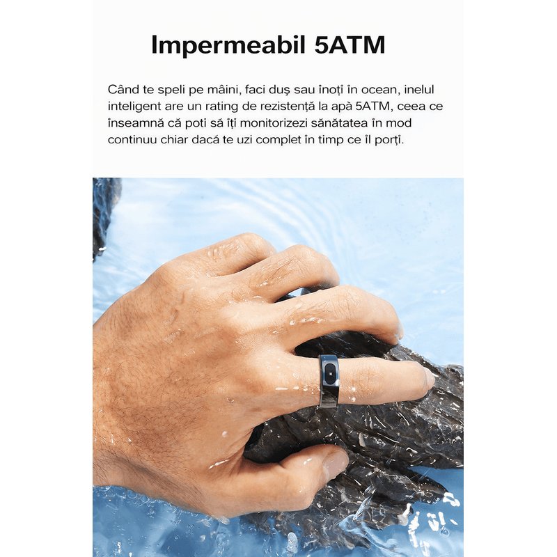 Laptop, Telefoane si Tablete - Wearables si gadgeturi - Gadgeturi - Accesorii SMART - Inel Inteligent Smart Ring GBV LOGIC R08 , Monitorizare Somn, Ritm Cardiac, SpO2, Fitness Tracker,Autonomie 5 Zile - Infinity.ro