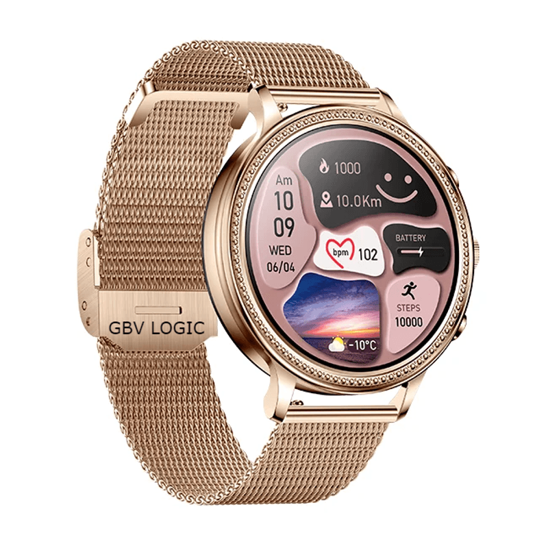 Laptop, Telefoane si Tablete - Wearables si gadgeturi - Wearables - Smartwatch-uri - Smartwatch Dama GBV LOGIC SW20 , Apel Bluetooth, Monitorizare Somn, Ritm Cardiac, Oxigen Sange, Notificari - Infinity.ro