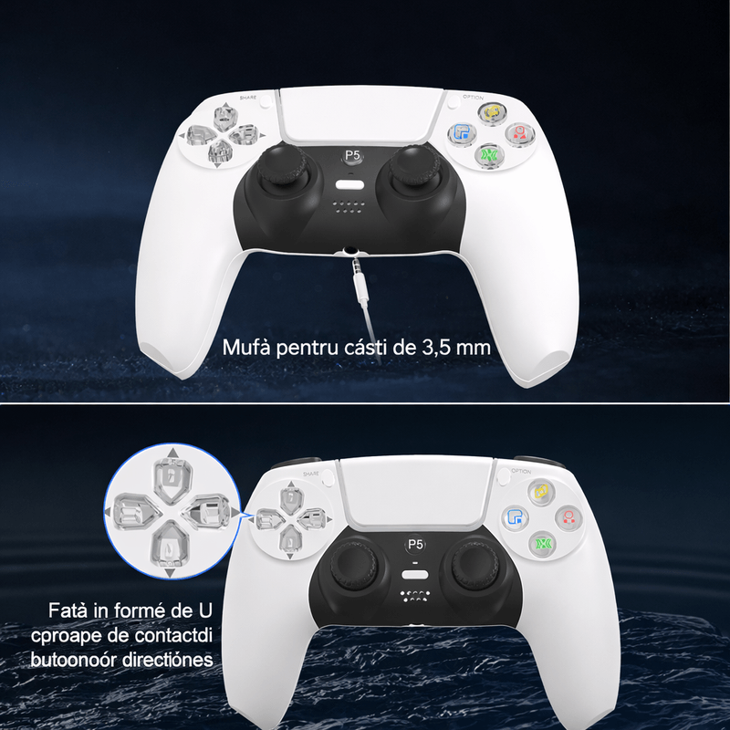 TV, Audio-Video si Foto - Audio profesionale - Controllere - Controller PS5 Wireless GBV Logic, Gamepad Gaming cu Vibratie Dubla, Functie Turbo, LED RGB, Compatibil PS5 si PC - Infinity.ro
