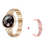 Laptop, Telefoane si Tablete - Wearables si gadgeturi - Wearables - Smartwatch-uri - Smartwatch Dama GBV Logic AK73, AMOLED 1.28 Inch, Apel Bluetooth, Monitorizare Puls, Oxigen Sange, Somn, 2 Curele - Infinity.ro