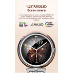 Laptop, Telefoane si Tablete - Wearables si gadgeturi - Wearables - Smartwatch-uri - Smartwatch Dama GBV Logic AK73, AMOLED 1.28 Inch, Apel Bluetooth, Monitorizare Puls, Oxigen Sange, Somn, 2 Curele - Infinity.ro