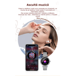 Laptop, Telefoane si Tablete - Wearables si gadgeturi - Wearables - Smartwatch-uri - Smartwatch Dama GBV Logic AK73, AMOLED 1.28 Inch, Apel Bluetooth, Monitorizare Puls, Oxigen Sange, Somn, 2 Curele - Infinity.ro