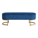 Casa si Gradina - Mobilier - Canapele si coltare - Banchete - Banca de design, tesatura de catifea albastra/crom auriu, MIRILA NEW - Infinity.ro