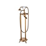 Casa si Gradina - Sanitare - Lavoar baie si accesorii - Baterii sanitare - Baterie cada Free standing, Blackswan, Tip M40.2 ceramica alba, model bronz antichizat, dimensiune 100 cm - Infinity.ro