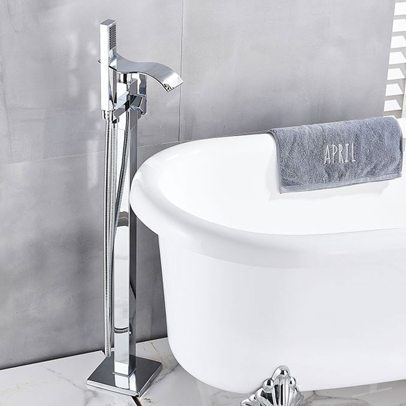 Casa si Gradina - Sanitare - Lavoar baie si accesorii - Baterii sanitare - Baterie cada Free standing, Blackswan, Tip M85 Waves, model crom lucios, dimensiune 100 cm - Infinity.ro