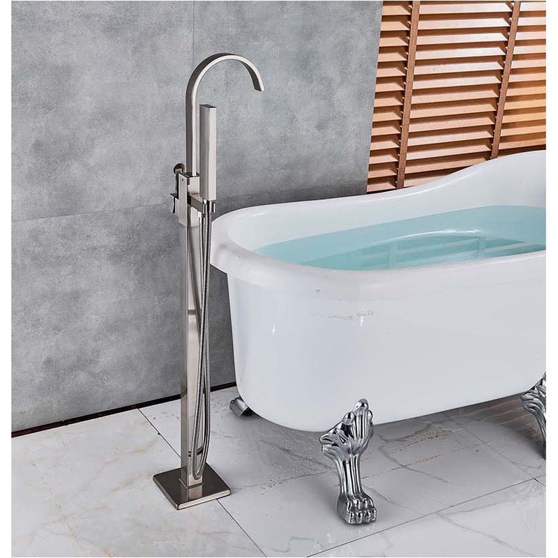 Casa si Gradina - Sanitare - Lavoar baie si accesorii - Baterii sanitare - Baterie cada Free standing, Blackswan, Tip M20, model nichel mat, dimensiune 110 cm - Infinity.ro